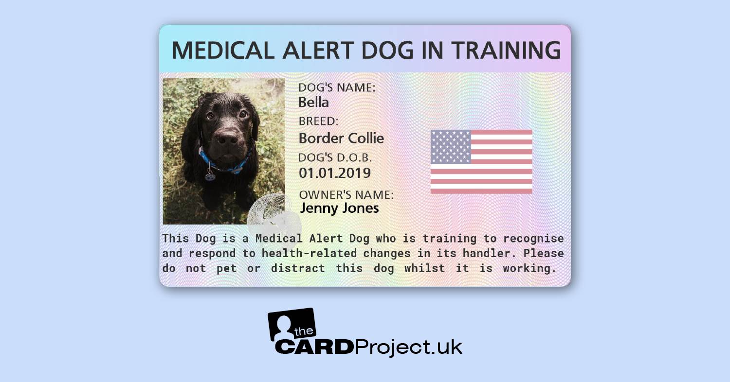 Medical Alert Dog In Training ID Card (FRONT)